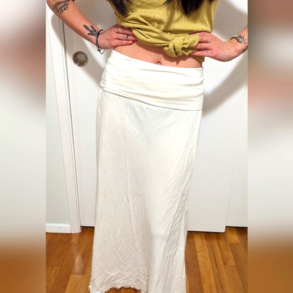 Dresses & Skirts - 100% cotton/linen cream maxi skirt Bohemian Xs/S Sundance